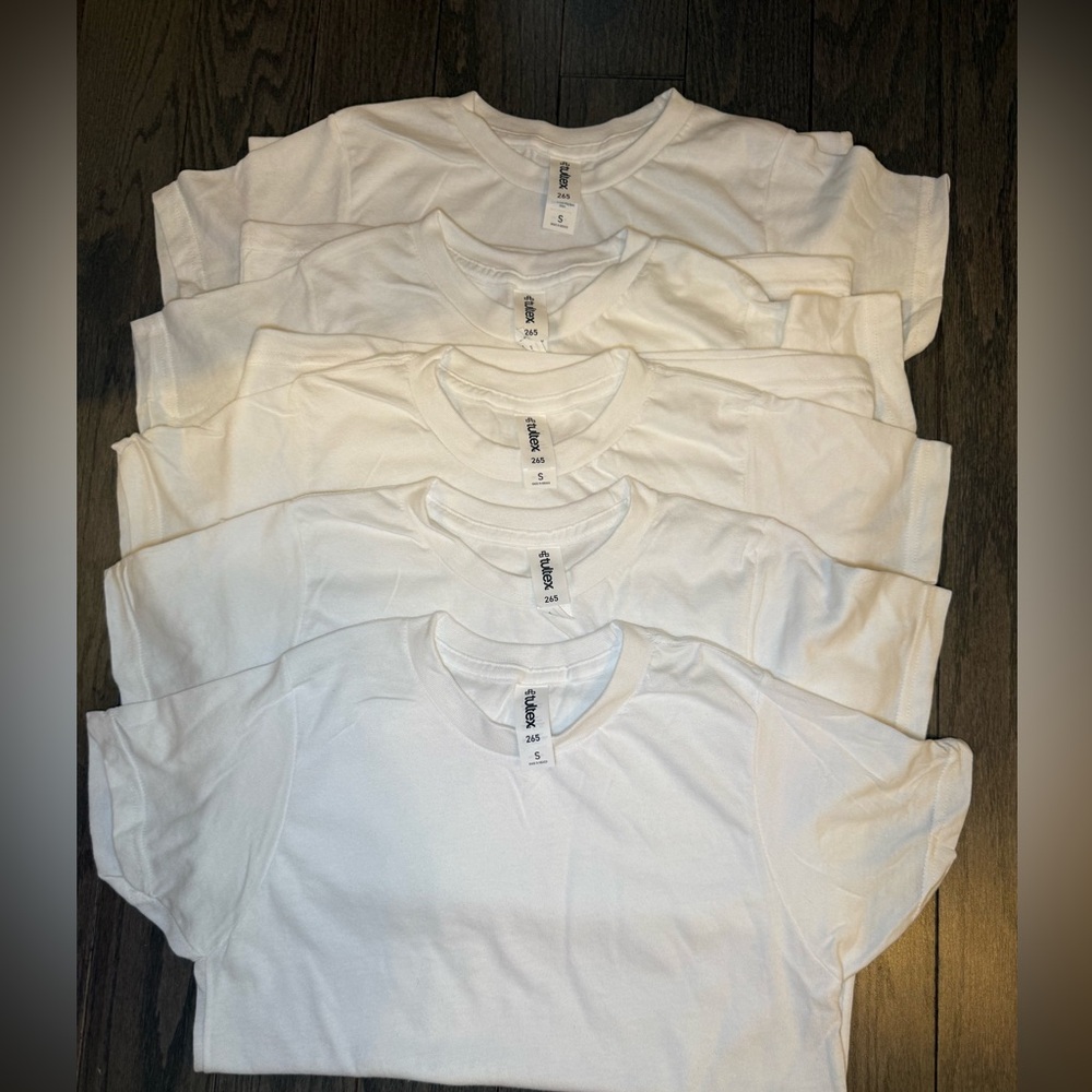 Tultex Kids Classic White Short Sleeve Tees Set of 5
